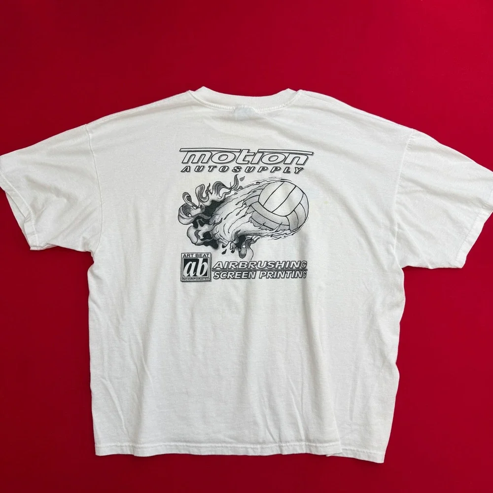 VTG 90's NSRA Volleyball Spokane Hot Rod T-Shirt Hanes XXL White 90s‎ Graphic